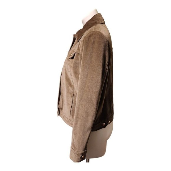 St. John Sport by Marie Gray Brown Microsuede Cropped VTG Y2K Jacket Size Small - Picture 3 of 12